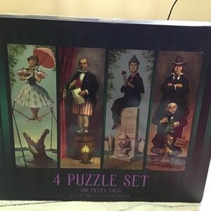 Disney parks the haunted mansion 4 puzzle set stretching room portrait